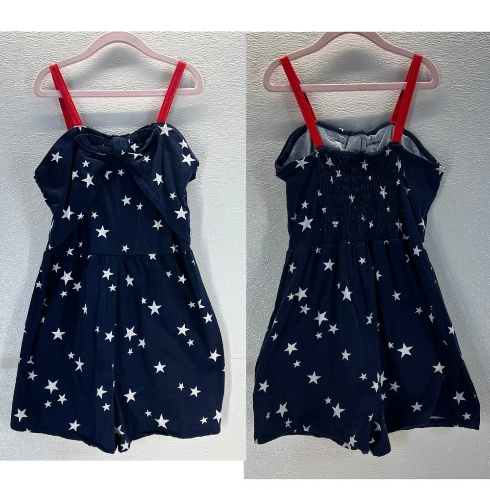 ⭐ Carter’s‎ Girls Romper | Size 10/10A | Navy Stars Red Straps